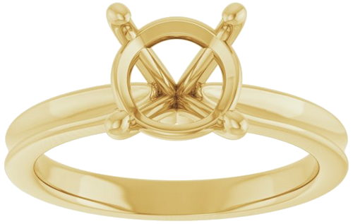 Sužadėtuvių Žiedas 14k yellow gold Round 8mm (3)