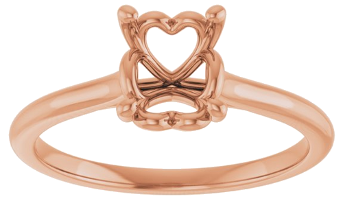 14K Rose  8x6 mm Oval Solitaire Engagement Ring Mounting (3)