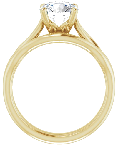 Sužadėtuvių Žiedas „Solitaire Sculptural“ 14k yellow gold Round 7.4mm (7)
