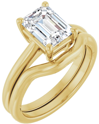 Sužadėtuvių Žiedas „V-End Prong“ 14k yellow gold Emerald 8mm x 6mm (6)