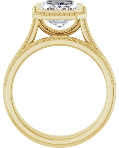 Sužadėtuvių Žiedas „Solitaire“ 585 Geltonojo Aukso Emerald 9mm x 7mm (7)