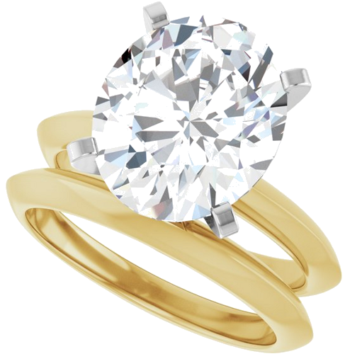 Sužadėtuvių Žiedas „Knife-Edge“ 14k yellow/white gold Oval 12mm x 10mm (10)