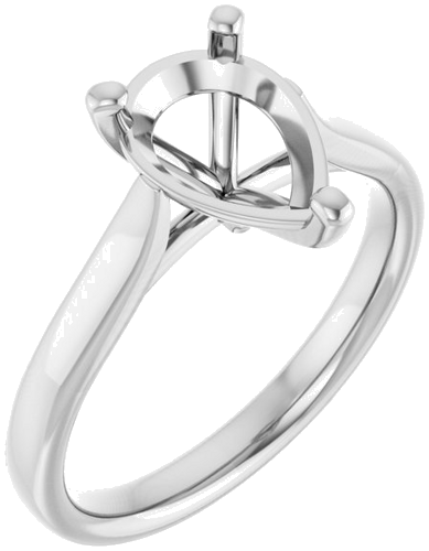 Sužadėtuvių Žiedas „Solitaire“ 585 Baltojo Aukso Pear Shape 10mm x 7mm (1)