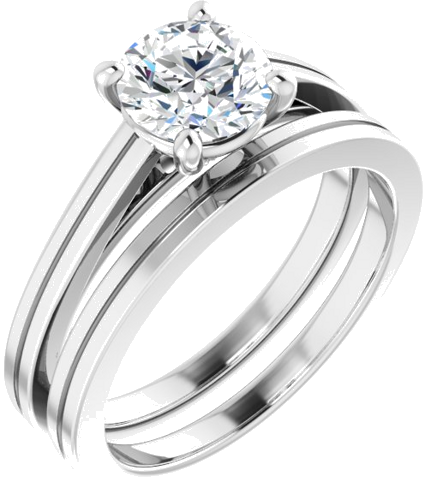 Sužadėtuvių Žiedas „Solitaire“ 14k white gold Round 6.5mm (6)