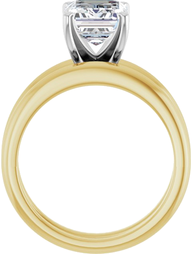 Sužadėtuvių Žiedas „Solitaire“ 585 Geltonojo Aukso Ir 950 Platinos Emerald 9mm x 7mm (7)