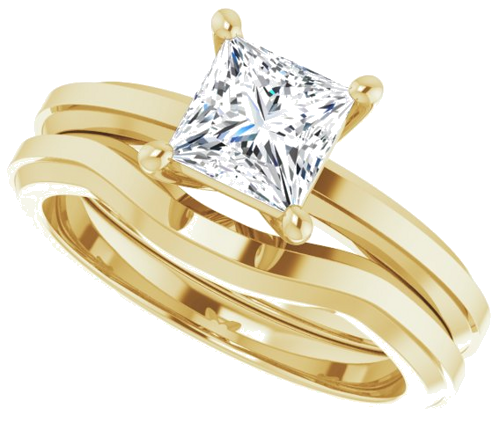 Sužadėtuvių Žiedas „Solitaire“ 14k yellow gold Square 5.5mm (10)
