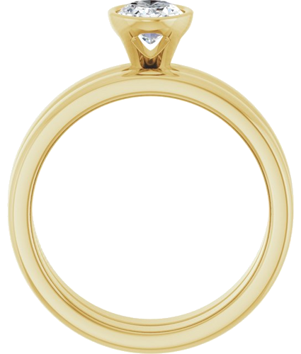 Sužadėtuvių Žiedas „Bezel-Set Solitaire“ 14k yellow gold Oval 7mm x 5mm (7)