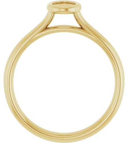 Sužadėtuvių Žiedas „Bezel-Set Solitaire“ 585 Geltonojo Aukso Oval 6mm x 4mm (2)