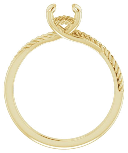 Sužadėtuvių Žiedas „Claw-Prong Solitaire Rope“ 14k yellow gold Round 6.5mm (2)