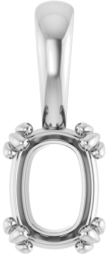Pakabukas „Decorative Prong Solitaire“ 925 Sidabro Elongated Cushion 7.5mm x 5.5mm (1)