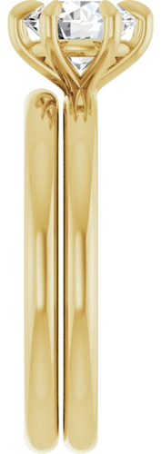 Sužadėtuvių Žiedas „Solitaire“ 585 Geltonojo Aukso Round 6.5mm (9)