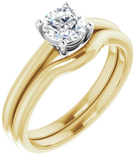 Sužadėtuvių Žiedas „Solitaire“ 14k yellow/white gold Round 5.5mm (6)