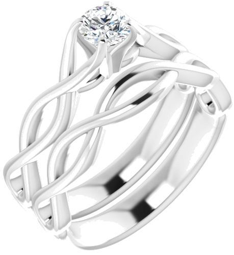 14K White 4.4 mm Round Solitaire Engagement Ring Mounting (6)