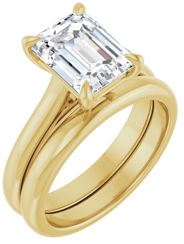 Sužadėtuvių Žiedas „Claw-Prong“ 10k yellow gold Emerald 9mm x 7mm (6)