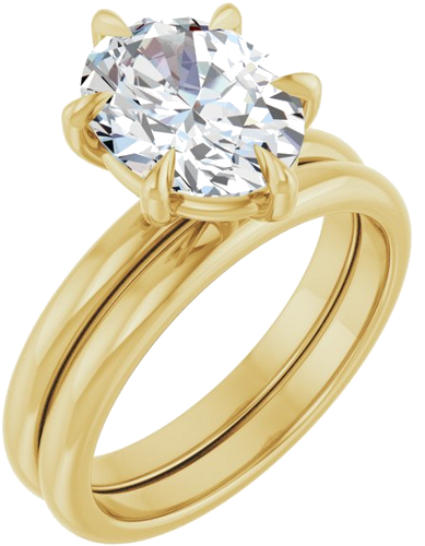 Sužadėtuvių Žiedas „Claw-Prong“ 18k yellow gold Oval 10mm x 8mm (6)