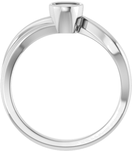 Sužadėtuvių Žiedas „Bezel-Set“ 14k white gold Round 4.4mm (2)
