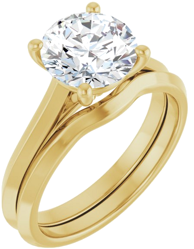 Sužadėtuvių Žiedas „Claw-Prong“ 14k yellow gold Round 8.2mm (6)