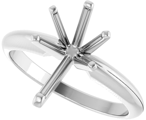 14K White 11.5x7 mm Pear 6-Prong Ring Mounting (5)