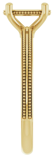 Sužadėtuvių Žiedas „Solitaire Milgrain“ 14k yellow gold Oval 8mm x 6mm (4)