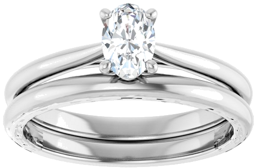 Sužadėtuvių Žiedas „Solitaire“ 950 Platinos Oval 6mm x 4mm (8)