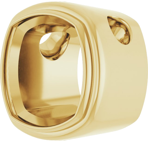 Pakabukas „Bezel-Set Solitaire“ 14k yellow gold Cushion 8mm (2)