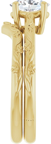 Sužadėtuvių Žiedas „Solitaire“ 585 Geltonojo Aukso Oval 7mm x 5mm (9)