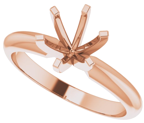 Sužadėtuvių Žiedas „Light Solitaire“ 585 Rožinis Aukso Round 6mm x 6.6mm (5)