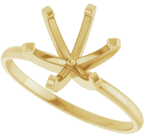 14K Yellow 8.2 mm Round Solitaire Engagement Ring Mounting (5)