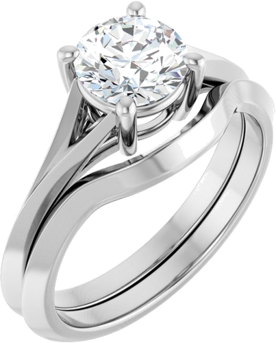 14K White 6.5 mm Round Solitaire Engagement Ring Mounting (6)