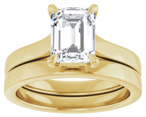Sužadėtuvių Žiedas „Claw-Prong“ 14k yellow gold Emerald 8mm x 6mm (8)