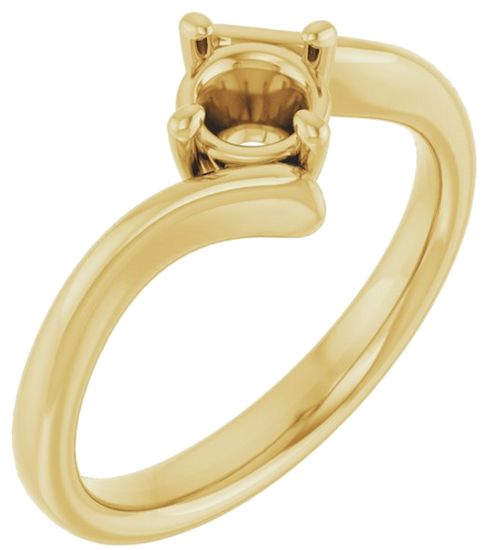 Sužadėtuvių Žiedas „Solitaire“ 585 Geltonojo Aukso Round 5.2mm (1)