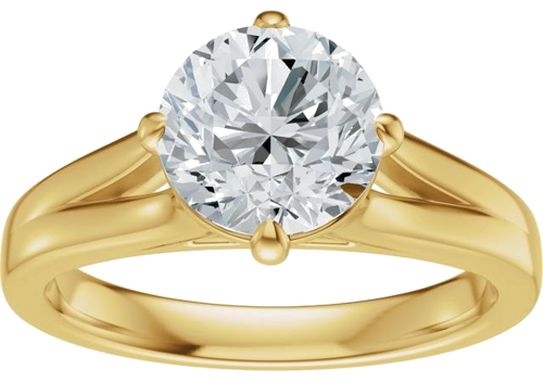 Sužadėtuvių Žiedas „Claw-Prong Split Shank Solitaire“ 14k yellow gold Round 7.4mm (3)