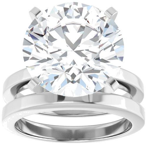Sužadėtuvių Žiedas 14k white gold Round 13mm (8)