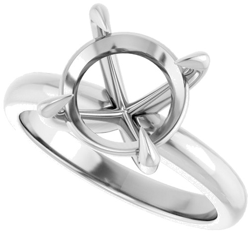 Sužadėtuvių Žiedas „Claw-Prong Solitaire“ 14k white gold Round 10mm (5)