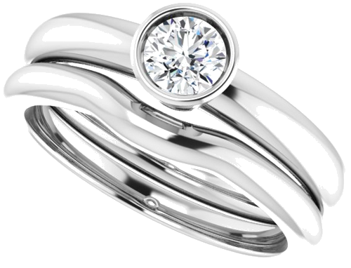 14K White 4.4 mm Round Engagement Ring Mounting (10)