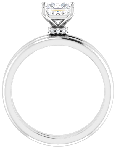 Sužadėtuvių Žiedas „Accented“ 14k white gold Square 5mm (7)