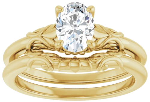 Sužadėtuvių Žiedas „Solitaire“ 14k yellow gold Oval 7mm x 5mm (8)