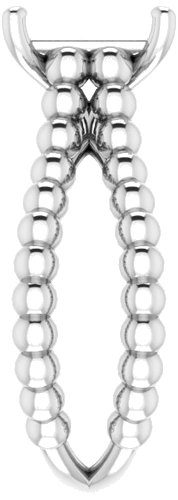 Sužadėtuvių Žiedas „Solitaire Beaded Negative Space“ 925 Sidabro Square 8mm (4)