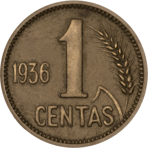 1936 Lithuania 1 cent coin (1)