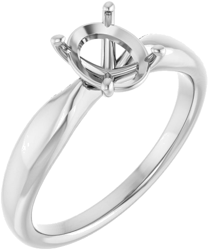 Sužadėtuvių Žiedas 14k white gold Oval 8mm x 6mm (1)