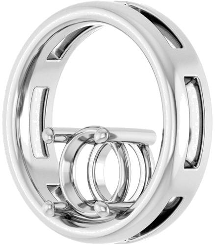 Pakabukas „Solitaire Circle“ 14k white gold Round 7mm (2)