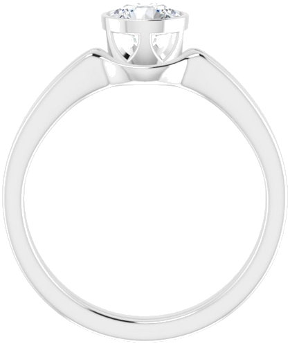 Sužadėtuvių Žiedas „Bezel-Set Solitaire“ 14k white gold Round 5.8mm (7)