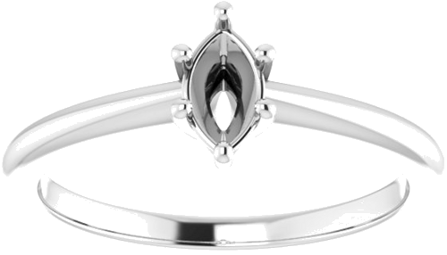 Sužadėtuvių Žiedas „Solitaire“ 14k white gold Marquise 6mm x 3.5mm (3)