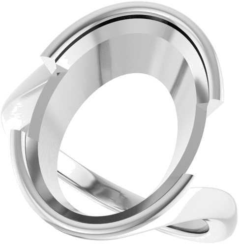Sužadėtuvių Žiedas „Half-Bezel Solitaire“ 925 Sidabro Oval 16mm x 12mm (5)