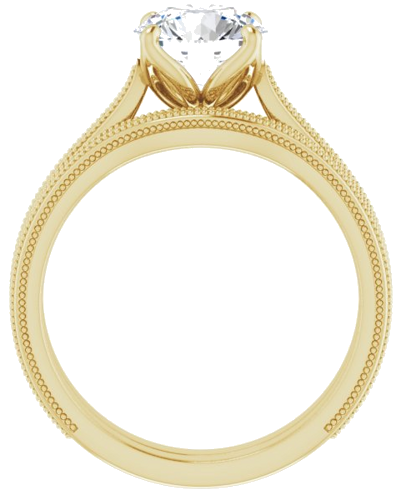 Sužadėtuvių Žiedas „Solitaire“ 585 Geltonojo Aukso Round 7.4mm (7)