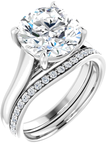 18K White 10 mm Round Solitaire Engagement Ring Mounting (6)