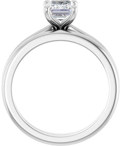 Sužadėtuvių Žiedas 14k white gold Emerald 7mm x 5mm (7)