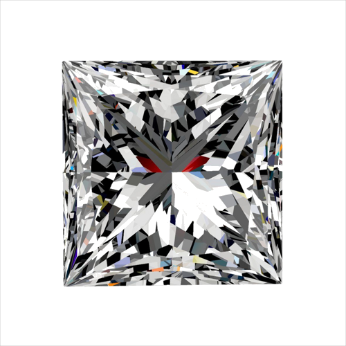 0.32 carat F-VVS2 Natūralus Princess Deimantas (1)