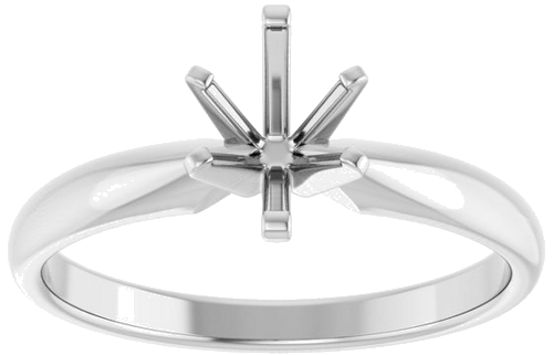 14K White 7 x 5 mm Oval Solitaire Engagement Ring Mounting (3)