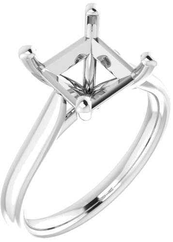 Sužadėtuvių Žiedas „Solitaire“ 585 Baltojo Aukso Square 7.5mm (1)